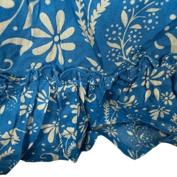 NEW! Cool Change Stevie Dress Meadow Print Cobalt Vanilla Ruched Size Small - Picture 3 of 11